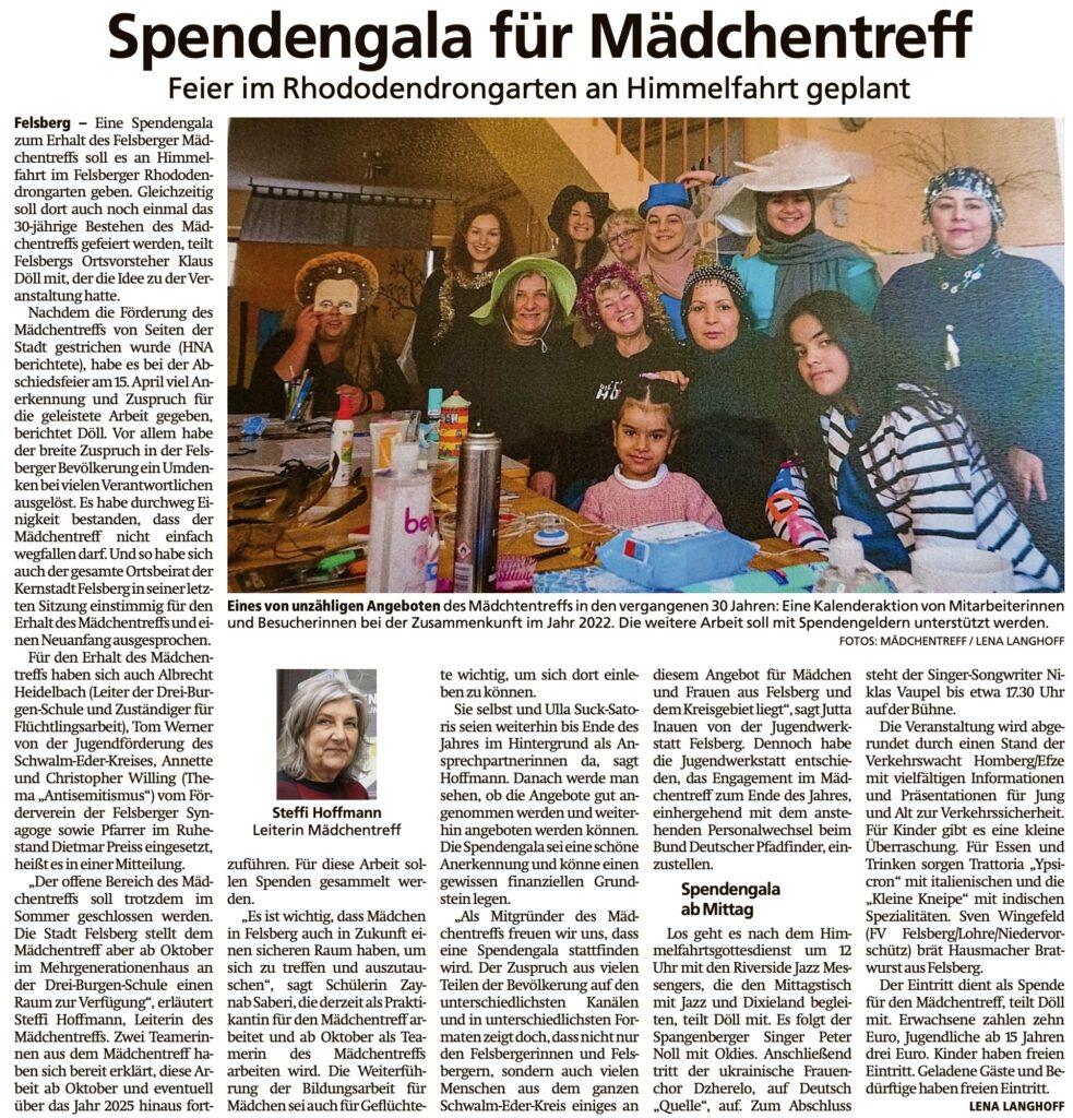 Spendengala für Mädchentreff Felsberg