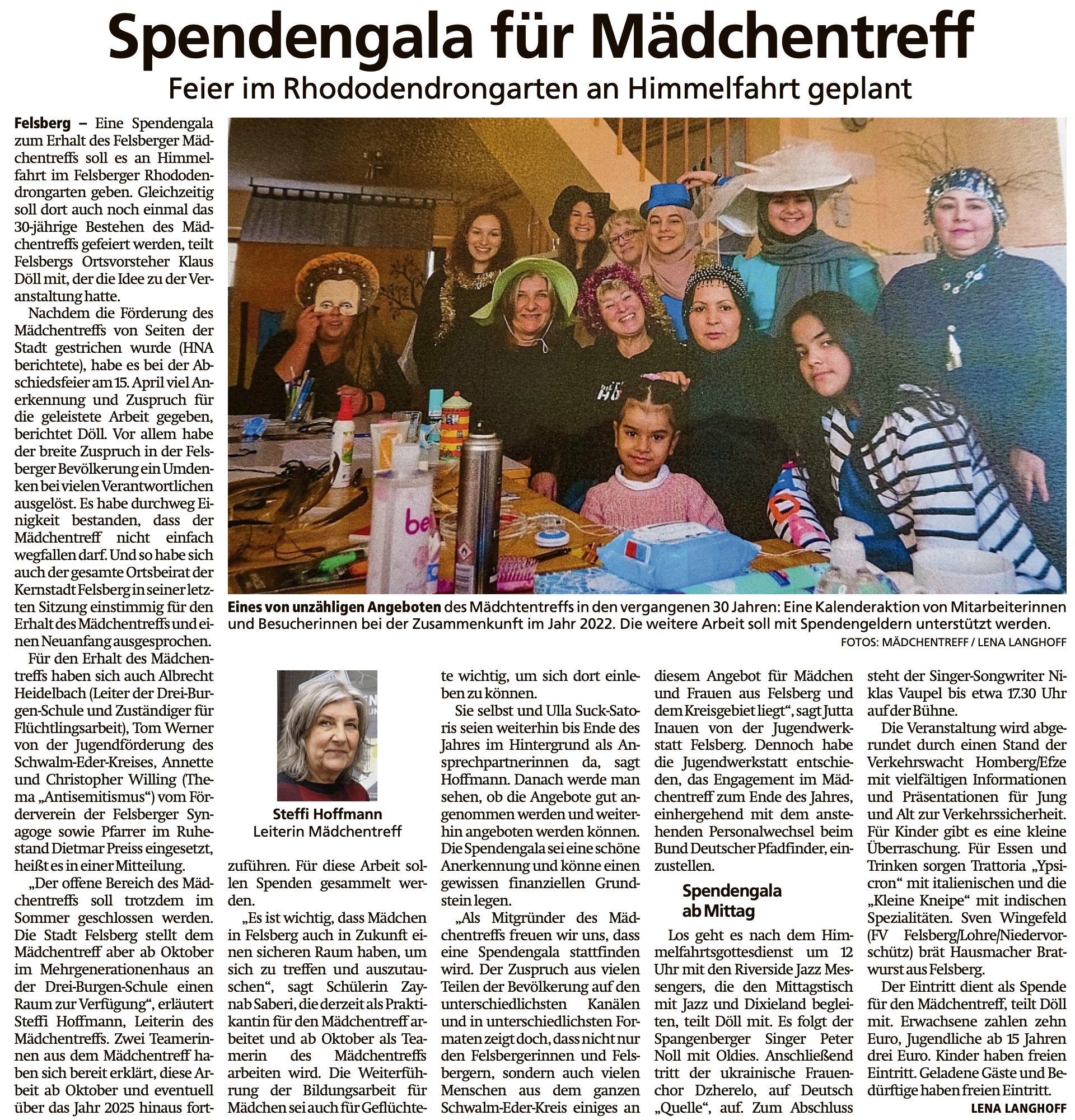 Spendengala für Mädchentreff Felsberg